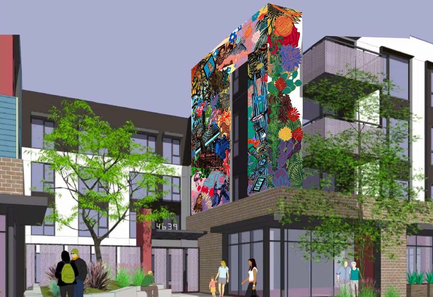 3rd & Dangler development with mural